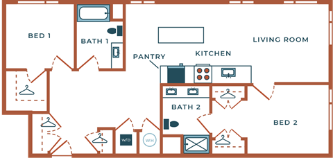Legacy at Fitz Aurora  CO B06B.1 Two Bedroom 1206 SF